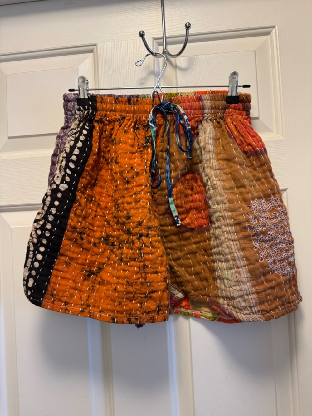 Kantha Bohemian Patchwork with Black Women's Shorts